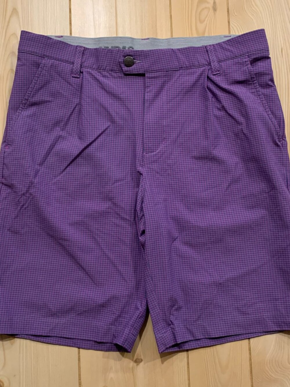 Adidas Plaid Purple Athletic Streetwear Skater Punk Chino Golf Shorts Size 32